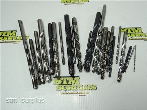 Lot of 22 hss straight shank twist drills 5/64&#034; to 27/64&#034; national for sale