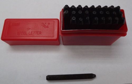1.5mm capital letter punch stamp set metal-steel 3/64&#034; 27 piece new plastic case for sale