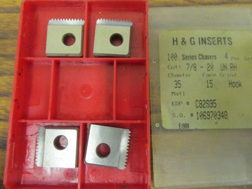 H&amp;g insert chasers 7/8-20 un rh 100 series 35 cham qty 4 for sale