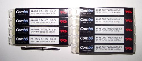 10pc 4-48 YG1 Combo Tap Spiral Point Taps for Multi-Purpose Coated