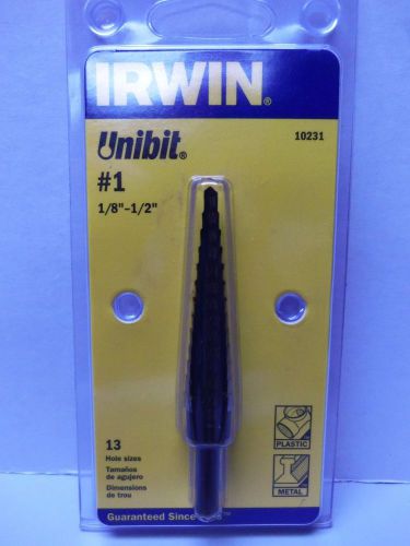 Irwin #1 Unibit -13 HOLE SIZES  1/8&#034; - 1/2&#034; IRWIN#10231