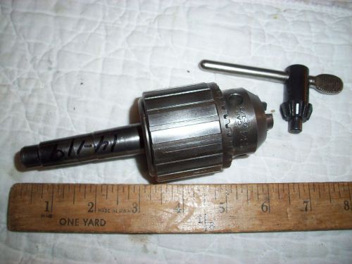 #2 MT Jacobs Chuck No. 34  Capacity 0 to 1/2&#034; with key @ 6&#034; Long from lathe