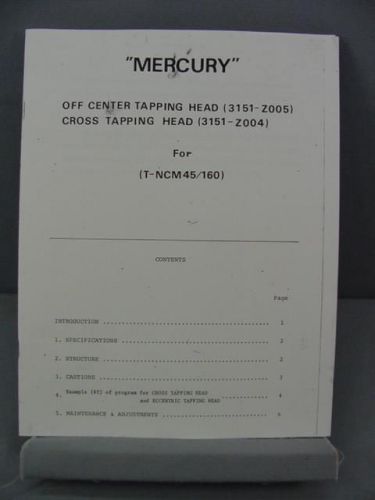Tsugami &#034;Mercury&#034; T-NCM45/160 Tapping Head Attachment Manual