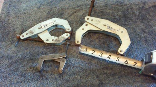 LOT OF VINTAGE (2) RALMIKES TOOL A RAMA 4 1/2&#034; &amp; (1) NO NAME 2&#034; MACHINIST CLAMPS