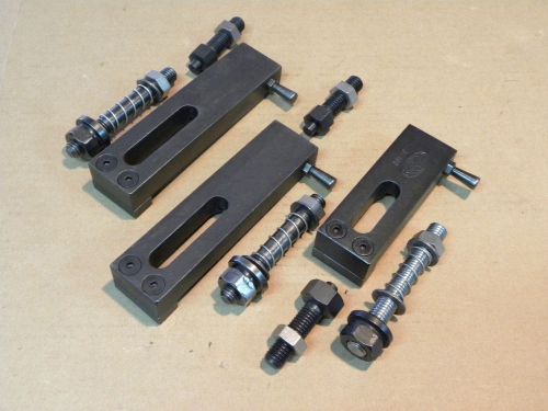 Lot of 3 slotted 1/2&#034; strap clamp assembly - padded hold down edge clamp   l030 for sale