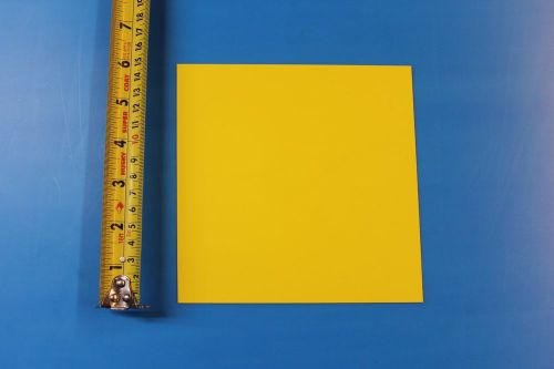 Yellow polystyrene plastic sheet .015&#034; x 6&#034; x 6&#034;  thermoforming lot of 25 for sale