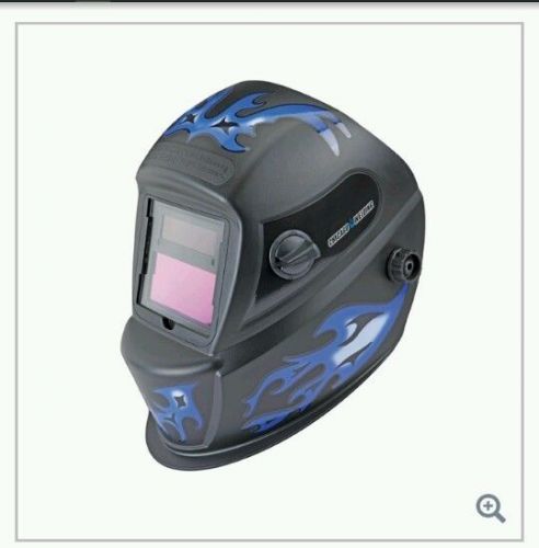 Welding helmet, auto darkening with blue flame design for sale