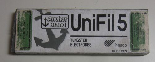 Puretung Anchor Tungsten Electrodes ground finish pure tungsten 1.16 x7 box of 9