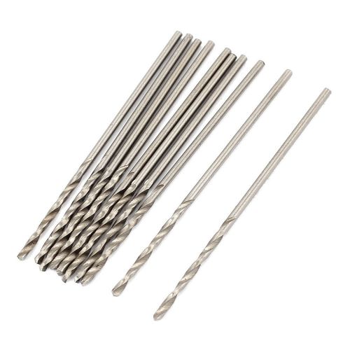 10 pieces 1.3mm x 20mm straight shank hss twist drill drilling bits silver tone for sale
