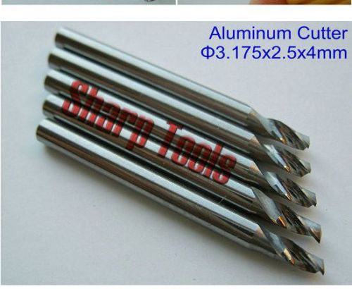 5pcs single Flute Carbide Spiral Cutter Aluminum CNC Router Bits 2.5mm 4mm