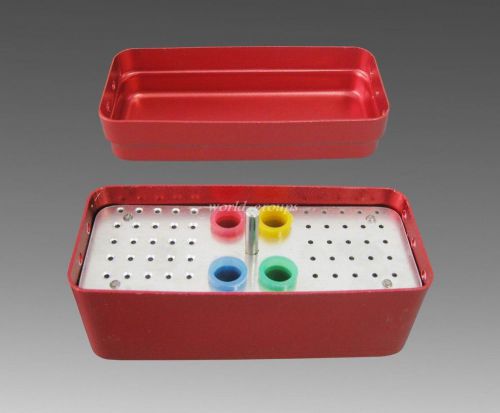 Autoclave sterilizer case red for dental high-speed burs 60 holes gutta percha for sale