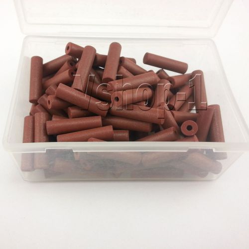 100 pcs dental lab beauty silicone rubber polishing burs polishers red brown v-1 for sale