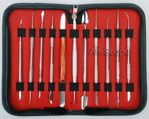 Dental lab stainless steel kit wax carving tool set 11! us seller! for sale