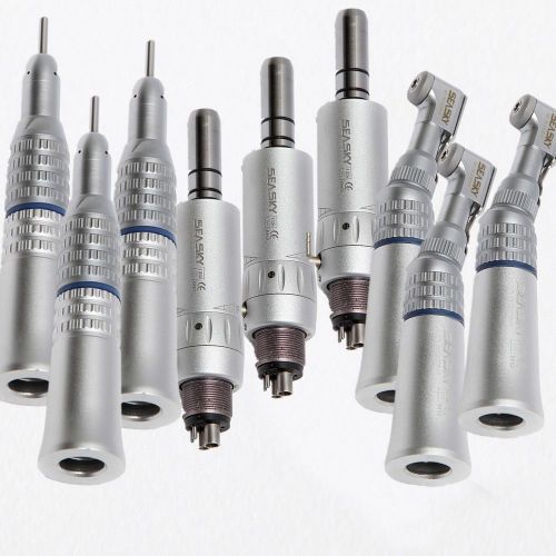 3 Complete Set Dental Low Speed Handpieces Contra Angle Air Motor 4 Holes Kits
