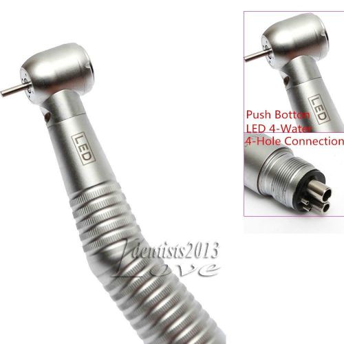 DENTMAX Dental Fiber Optic LED High Fast Speed Handpieces 4 Water Push Button 4H