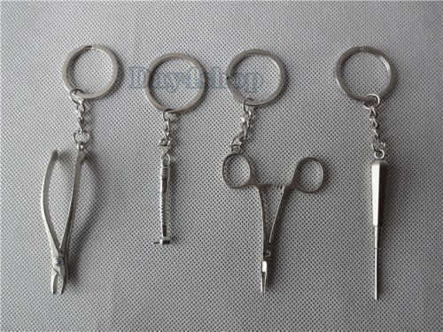 4 Pcs Dental Moblie Chain Orthodontic Personalized Decorative Mini Key Chain