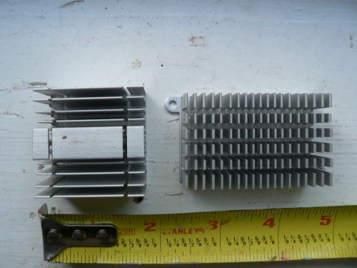 2 Aluminum Heatsinks AMP/LED 1-3&#039;4&#034;x1-3/4&#034;x1-1/8&#034;  1.5oz &amp;  2-3/8x1-1/2x1  1.8oz