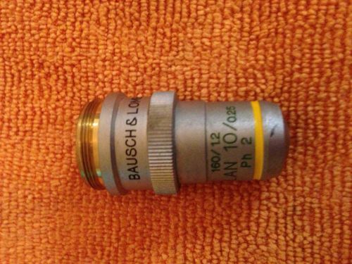 Bausch &amp; Lomb Objective Lens 160 1.2 PLAN 10 0.25 Ph2 1113 Nikon Leica