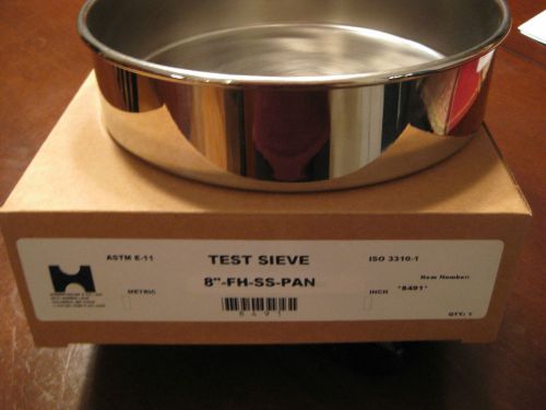 NEW- TEST SEIVE CATCH PAN,  Stainless 8&#034; DIAMETER