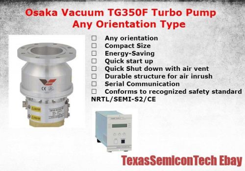 Osaka vacuum tg350f any orientation type turbomolecular turbo pump complete set for sale