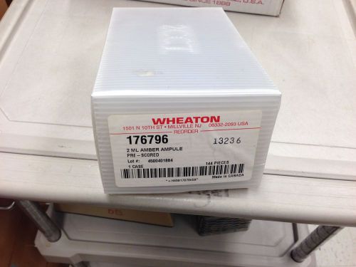 Wheaton 2mL amber ampule pre-scored 176796 1 case of 144