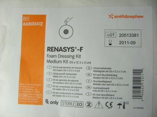 1 Smith &amp; Nephew Renasys -F Foam dressing Kit #66800412 Medium exp 2011-9 NEW