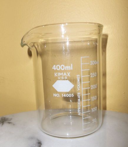 Clear Glass Beaker 400ml KIMAX No. 14005