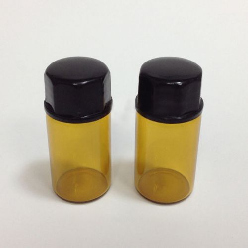 new 12 pcs 2mL Amber Glass Essential Oil Bottle Orifice Reducer &amp; cap LT