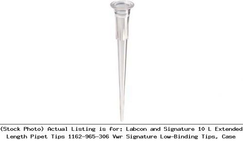 Labcon and signature 10 l extended length pipet tips 1162-965-306 vwr signature for sale