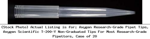 Axygen Research-Grade Pipet Tips, Axygen Scientific T-200-Y Non-Graduated Tips