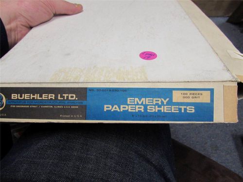 Laboratory New Old Stock Lab Buehler Emery Paper Sheets 000 Grit 9 x 13 3/4