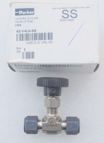 Parker 3/8&#034;  stainless steel needle valve 6z-v4ln-ss  several available new for sale
