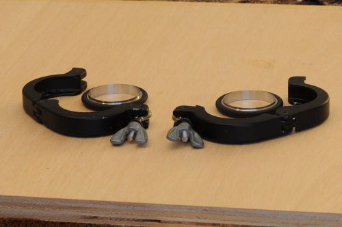 Two KF40, NW40 vacuum clamps with inner rings, KF-40, NW-40