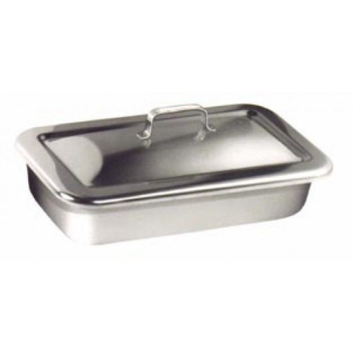 STAINLESS STEEL INSTRUMENT TRAY WITH LID MEDICAL DENTAL TATTOO 8 7/8&#034; x 5&#034; x 2&#034;