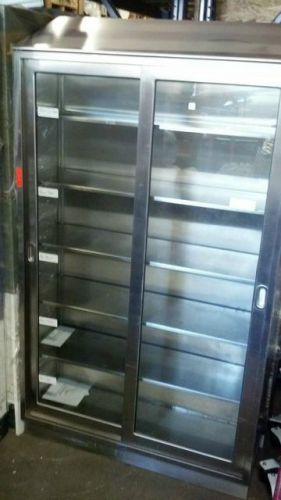 STAINLESS STEEL MEDICAL CABINET: 48&#034;x84&#034;x16&#034; WITH SLIDING DOORS