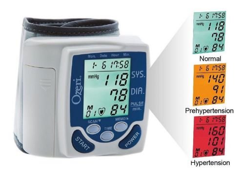 Wrist blood pressure monitor omron 7 premium digital cardio hypertension alert for sale