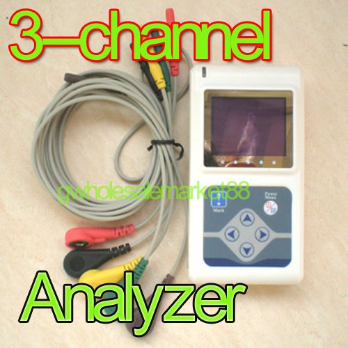 New Version 3-channel ECG Holter System/Recorder Monitor +Free Analyzer Sw 2015