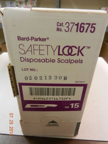 Bard Parker 371675 Safety Lock Scalpels size 15 New 25pcs