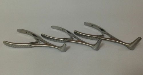 Set of 3 Vienna Nasal Speculums 5 3/4&#034; (S-M-L) E.N.T Instruments