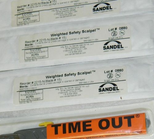 NEW Sandel Weighted Safety Scalpel Blade #15 Qty Six(6) 2215-N WORLDWIDE SHIP