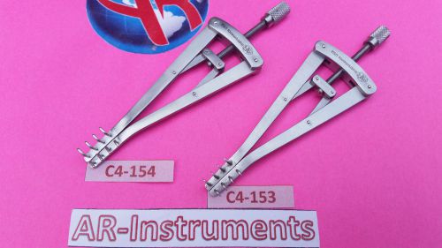 2-PICES ALM Retractor (10 CM) Sharp + Blunt 4X4 Prongs  Ophthalmic PREMIUM QUALI