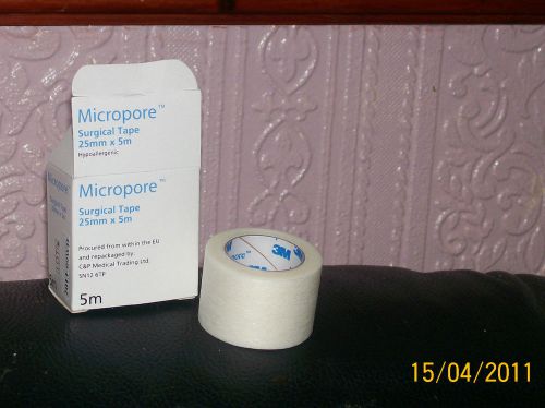 Micropore 2.5cm Thick Medical Microporous Tape NEW x5  FREE UK POST
