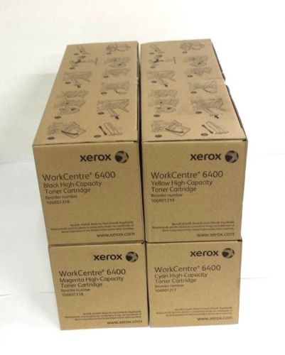 Xerox WorkCentre 6400 Toner Set Part # 106R01316,106R01317,106R01318,106R01319