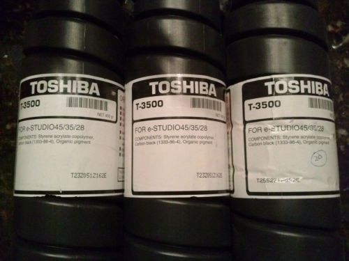 3 Genuine Toshiba T-3500 Black Toner Cartridge
