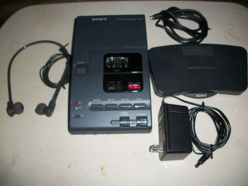 Sony M-2000 Microcassette Transcriber w/Adapter Foot Pedal Headphones M2000