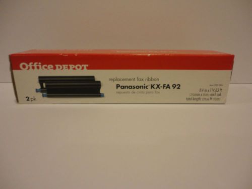 NEW Office Depot 2 Pak Fax Ribbon PANASONIC KX-FA 92