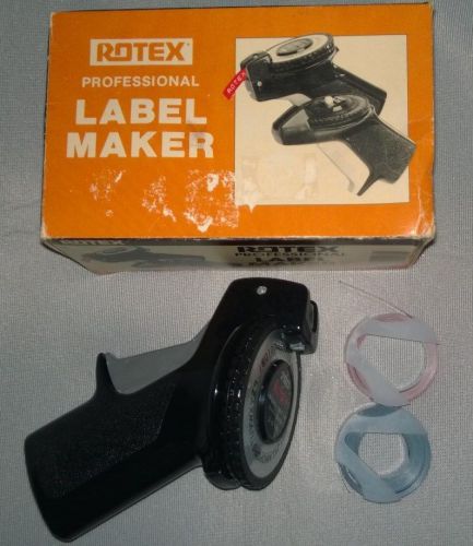 VINTAGE ROTEX PROFESSIONAL LABEL MAKER 780 with ORIGINAL BOX and 2 ROLLS OF TAPE