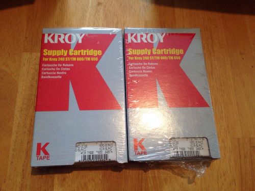 2 x new genuine kroy 2464416 cartridges industrial labeling black on white for sale