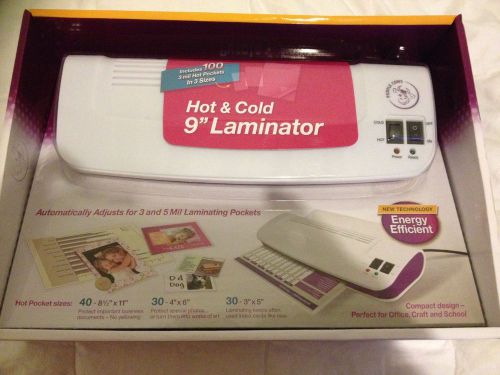 Purple Cows Hot &amp; Cold Laminator w/100 Laminating Sheets In Different Sizes