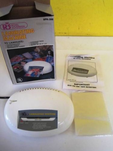 ROYAL SOVEREIGN LAMINATING MACHINE RPA_200CL W/EXTRAS**USED LITTLE**
